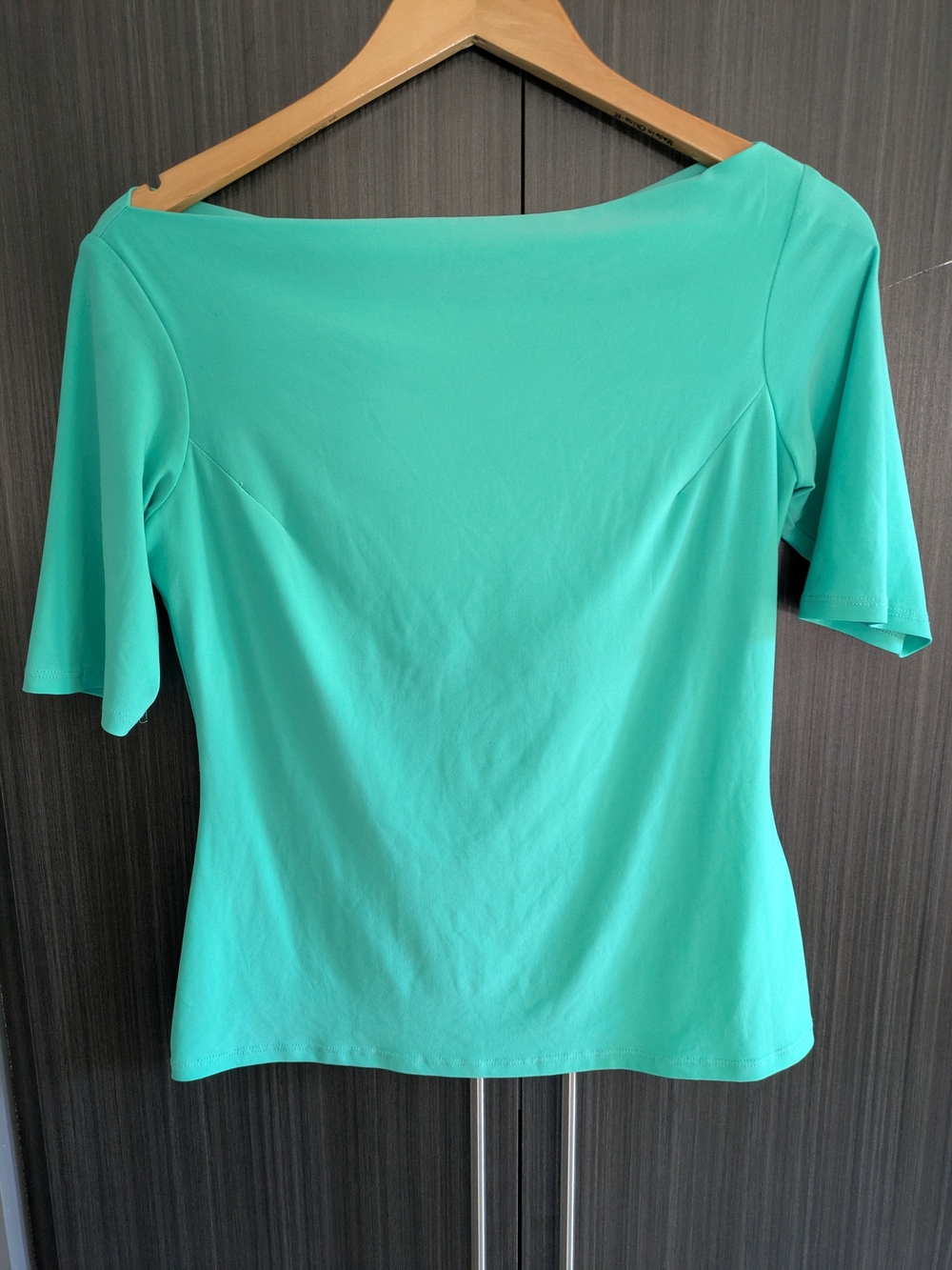 Joseph Ribkoff Boatneck Short Sleeve Top - Mint/Turquoise